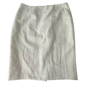 Off White Textured Pencil Skirt By Insight Size 8 Womens Mid-Length